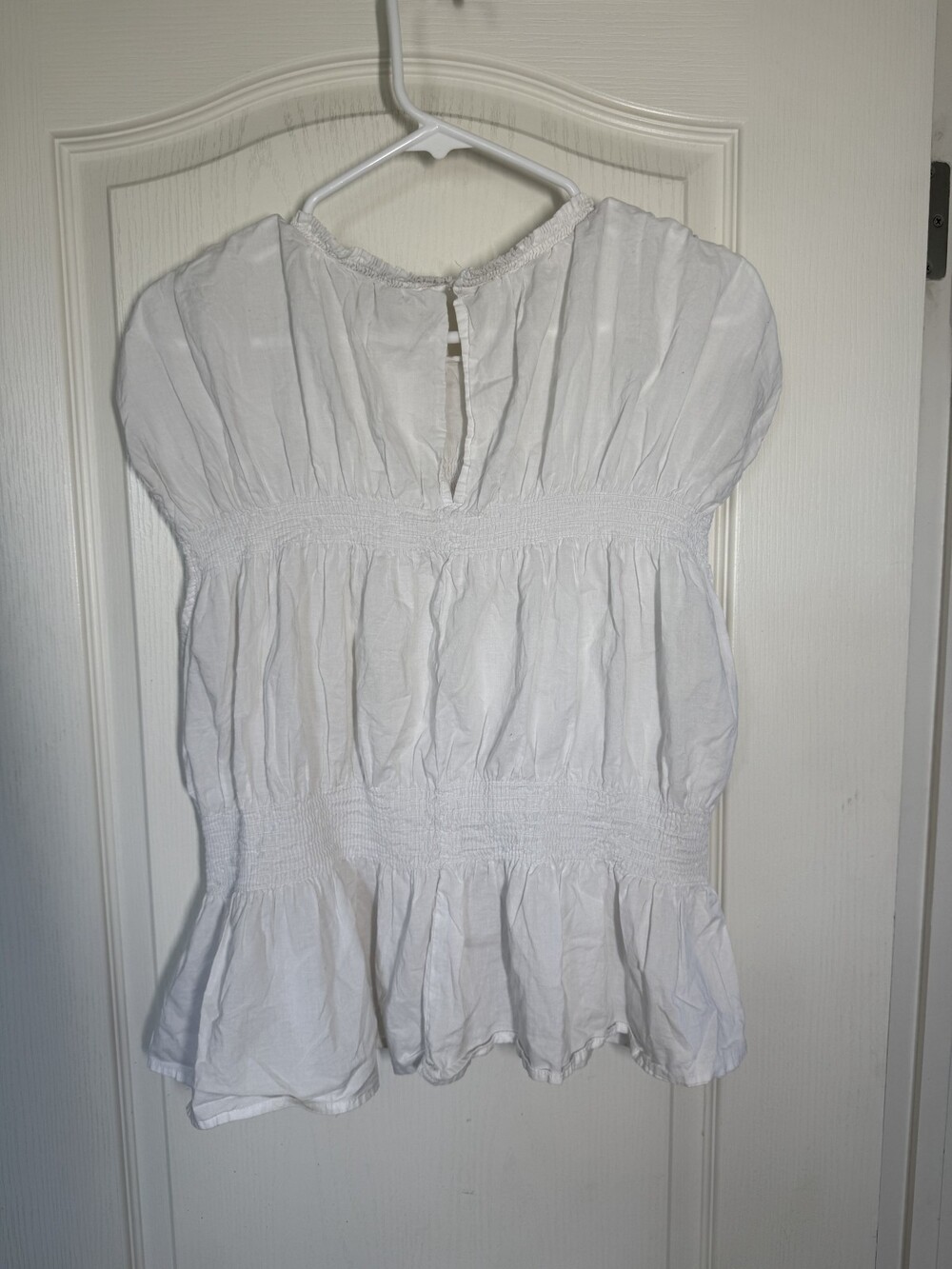 JOE'S JEANS VOILE PEPLUM WHITE SLEEVELESS TOP SIZE XL $178 - Picture 7 of 7